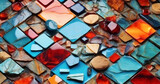 Fototapeta Tęcza - Elegant beautiful colorful wall with tiles
