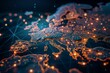 © dendyh7 - Digital Map of Europe Network Technology created with Generative AI