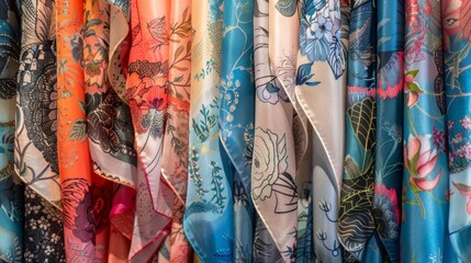 As if plucked from a dream these silk scarves add a touch of fantasy to the collections display.