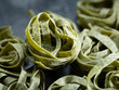 Dried spinach pasta noodles