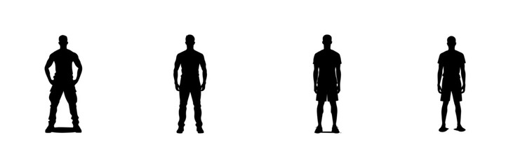 Poster - Black and white silhouettes of man