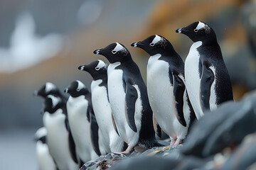 Poster - king penguin on the rocks