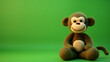 a funny cartoon monkey mischievous spirited lovable on green background