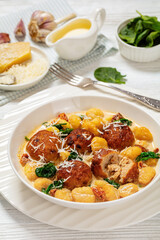 Sticker - tuscan chicken meatballs with gnocchi in a bowl