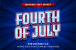 Fourth of july celebration text style. United state of america editable text effect