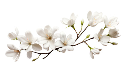 Wall Mural - white flowers isolated on transparent background cutout