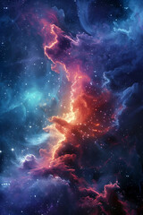 Wall Mural - Cosmic Symphony of Celestial Creation in Vibrant Hues