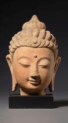 Poster - Serene stone buddha head sculpture