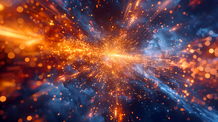 Canvas Print - Surging Cosmic Energies:A Captivating Visualisation of the Quantum Frontier