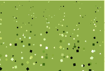 Poster - light green vector backdrop with lines, circles, rhombus.