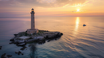 Sticker - lighthouse at sunset