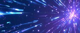 Fototapeta  - Cartoon anime background featuring abstract speed lines, cubes, stars, and particles