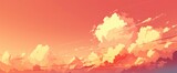 Fototapeta  - Clouds reminiscent of an anime sky, imbuing the dusk sky with a blend of orange and pink hues
