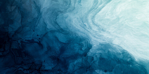 Wall Mural - Abstract art blue paint background with liquid fluid grunge texture.