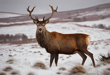 Wall Mural - A view of a Red Deer in the mountains