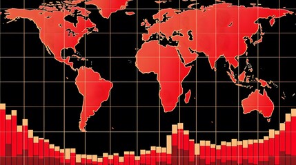 Aufkleber - red business chart