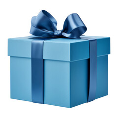 Wall Mural - blue gift box isolated on transparent background cutout