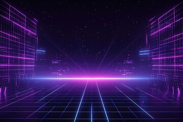 Abstract technology background. Abstract futuristic background, 80s-90s, cyberpunk style.