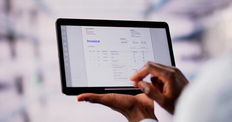 Poster - Accountant Checking Online Invoice