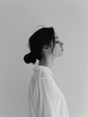 Poster - A woman portrayed in a conceptual Classic black and white fashion