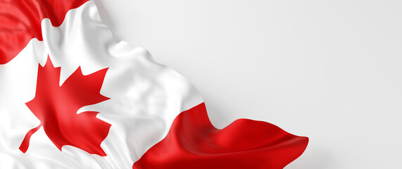 Wall Mural - Canada flag with copy space on white background 3D render