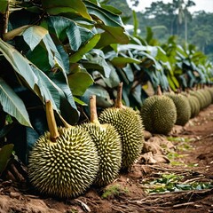 A natural view of Durian Farm in Southeast Asia