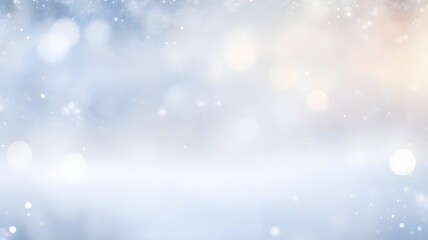 Poster - Winter forest with snowflakes and bokeh effect. Christmas background