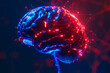 Human brain with neural pathways illuminated.