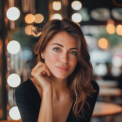 Poster - Portrait of attractive young adult women. Pretty, beautiful person in lifestyle setting.
