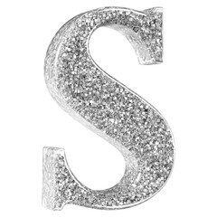 3d Font Silver Uppercase . Letter S
