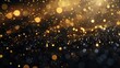 background of abstract glitter lights. gold and black. de focused. banner hyper realistic 