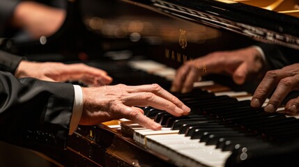 Poster - With fingers poised delicately over the keys, the pianist pours their soul into each note, transforming the instrument into a vessel of expression.