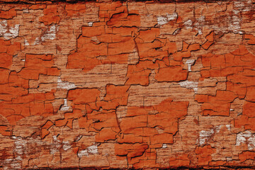 Wall Mural - old orange  wall  cracked   grunge rustic style  texture background