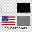 Set of Colorado map, united states of america. Flat concept icon symbol vector illustration