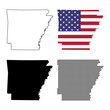 Set of Arkansas map, united states of america. Flat concept icon symbol vector illustration