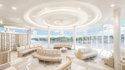 Poster -  Meditation room in an ultra-modern house designed for mindfulness