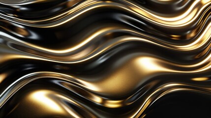 Poster - black and gold modern elegant luxury 3d abstract background.