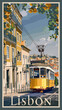 Lisbon Portugal retro poster