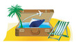 Ferien und Reisen mit Reisegepäck,  illustration