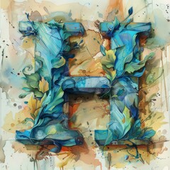 Wall Mural - Harmonious Hues: Artistic Representation of the Letter 