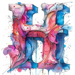 Wall Mural - Harmonious Hues: Artistic Representation of the Letter 