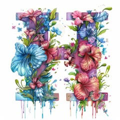 Wall Mural - Harmonious Hues: Artistic Representation of the Letter 