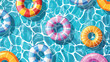 © Jasmin - Inflatable rings and mattresses in swimming pool top