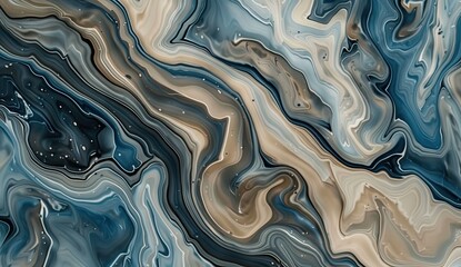 Close up of a swirling electric blue and white marble pattern