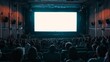 © Johannes - Blank cinema screen full of people watching movie hyper realistic