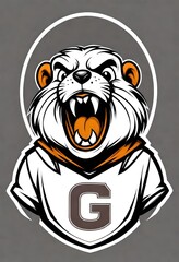 a cartoon angry gopher mascot suitable as a sports team logo