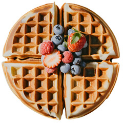 Wall Mural - waffles with berries