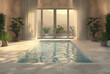 Luxury hotel swimming pool offering relaxation and elegance. AI generative.