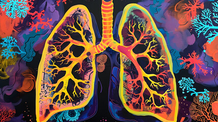 Sticker - drawing of sick lungs