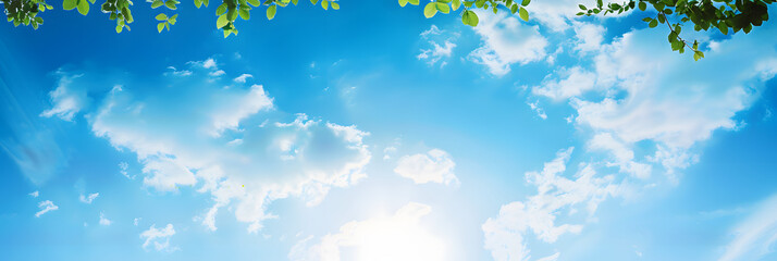 Wall Mural - blue sky with white cloud background